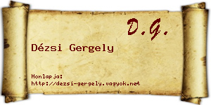 Dézsi Gergely névjegykártya